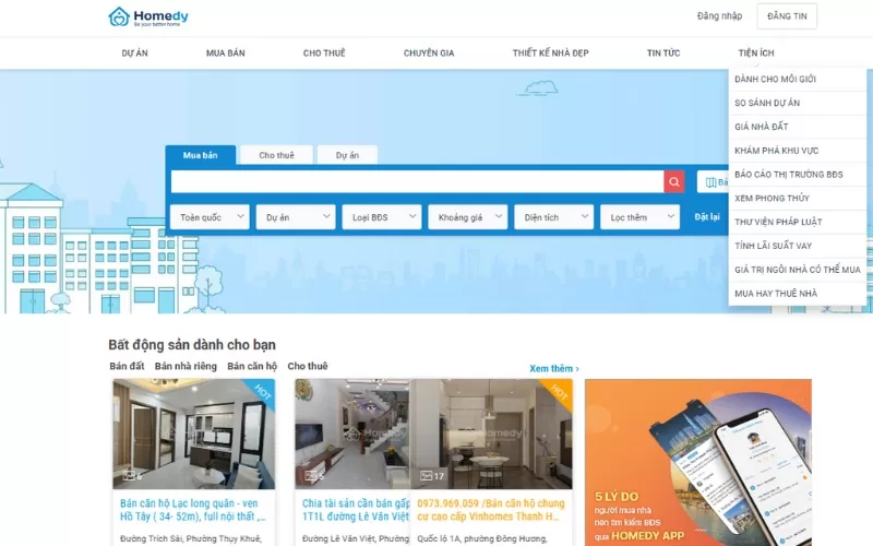 các trang web bất động sản